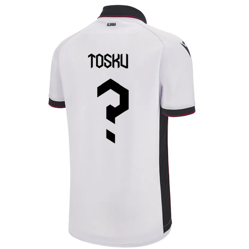 Danxen Uomo Maglia Albania Frederik Tosku #0 Bianco Kit Gara Away 24-26 Maglietta