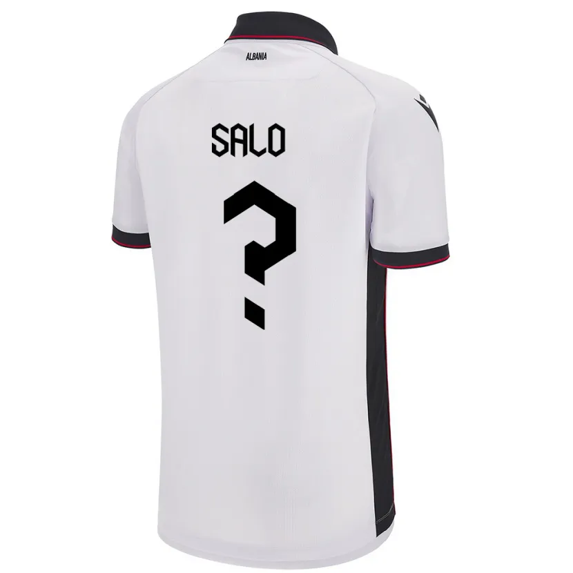 Danxen Uomo Maglia Albania Asim Salo #0 Bianco Kit Gara Away 24-26 Maglietta
