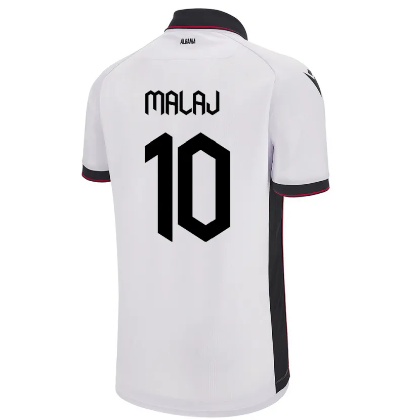 Danxen Uomo Maglia Albania Tedi Malaj #10 Bianco Kit Gara Away 24-26 Maglietta