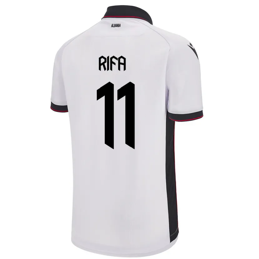 Danxen Uomo Maglia Albania Oresti Rifa #11 Bianco Kit Gara Away 24-26 Maglietta