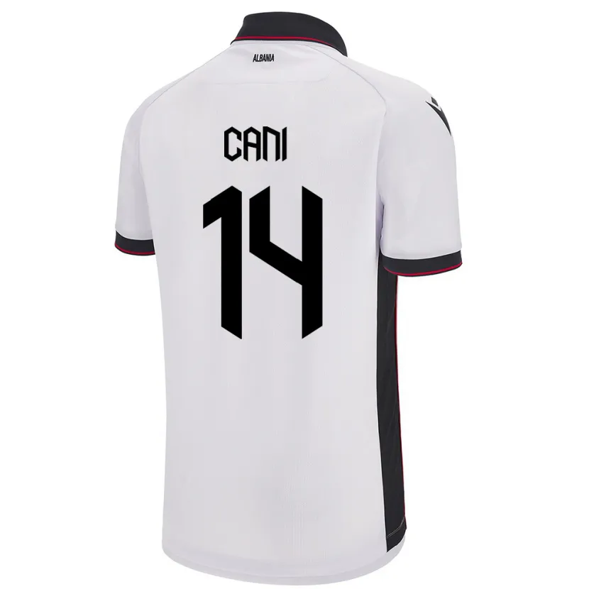 Danxen Uomo Maglia Albania Gabrian Cani #14 Bianco Kit Gara Away 24-26 Maglietta