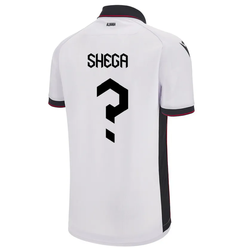 Danxen Uomo Maglia Albania Xhoni Shega #0 Bianco Kit Gara Away 24-26 Maglietta