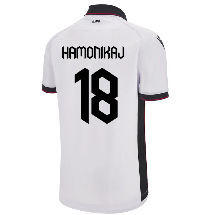 Danxen Uomo Maglia Albania Klea Hamonikaj #18 Bianco Kit Gara Away 24-26 Maglietta