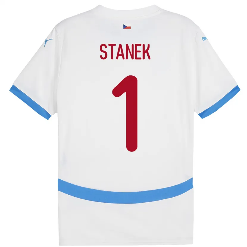 Danxen Uomo Maglia Cechia Jindrich Stanek #1 Bianco Kit Gara Away 24-26 Maglietta