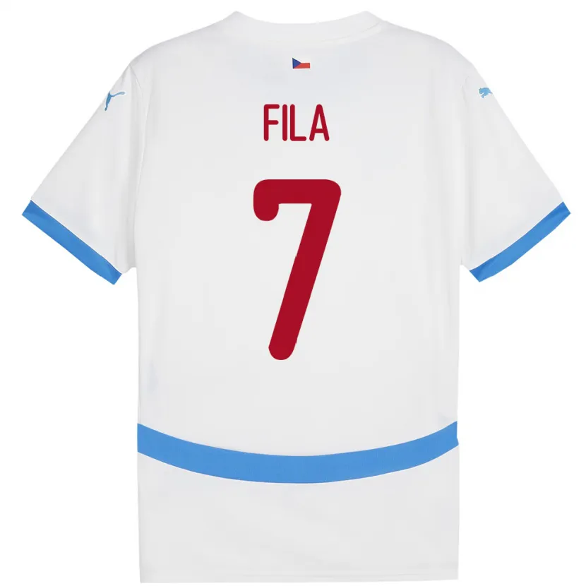 Danxen Uomo Maglia Cechia Daniel Fila #7 Bianco Kit Gara Away 24-26 Maglietta
