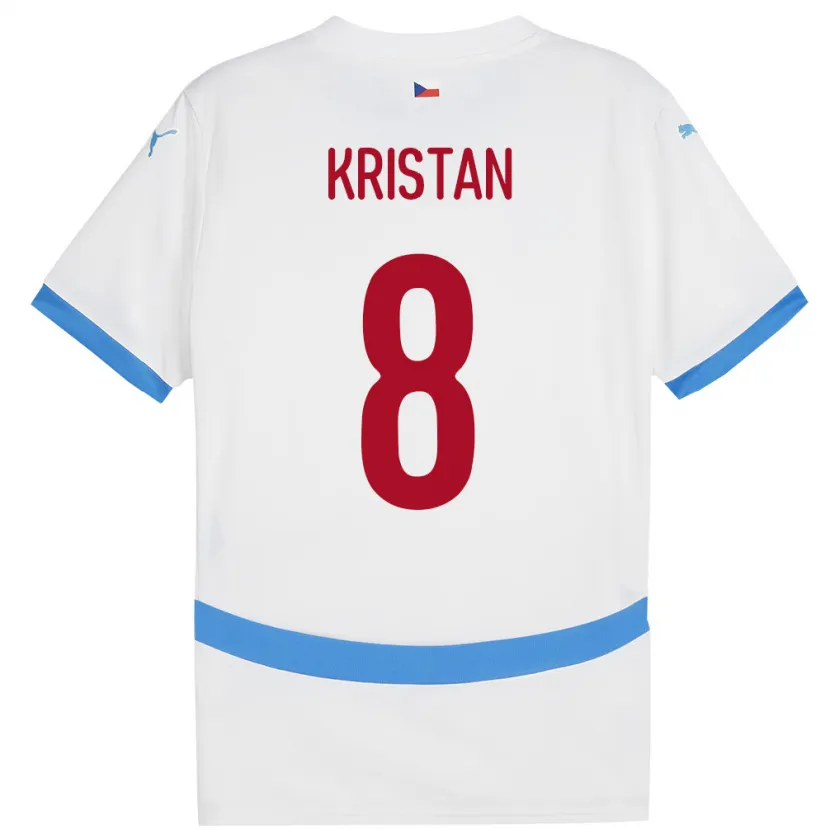 Danxen Uomo Maglia Cechia Jakub Kristan #8 Bianco Kit Gara Away 24-26 Maglietta