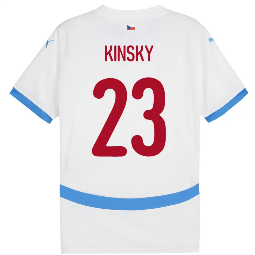 Danxen Uomo Maglia Cechia Antonin Kinsky #23 Bianco Kit Gara Away 24-26 Maglietta