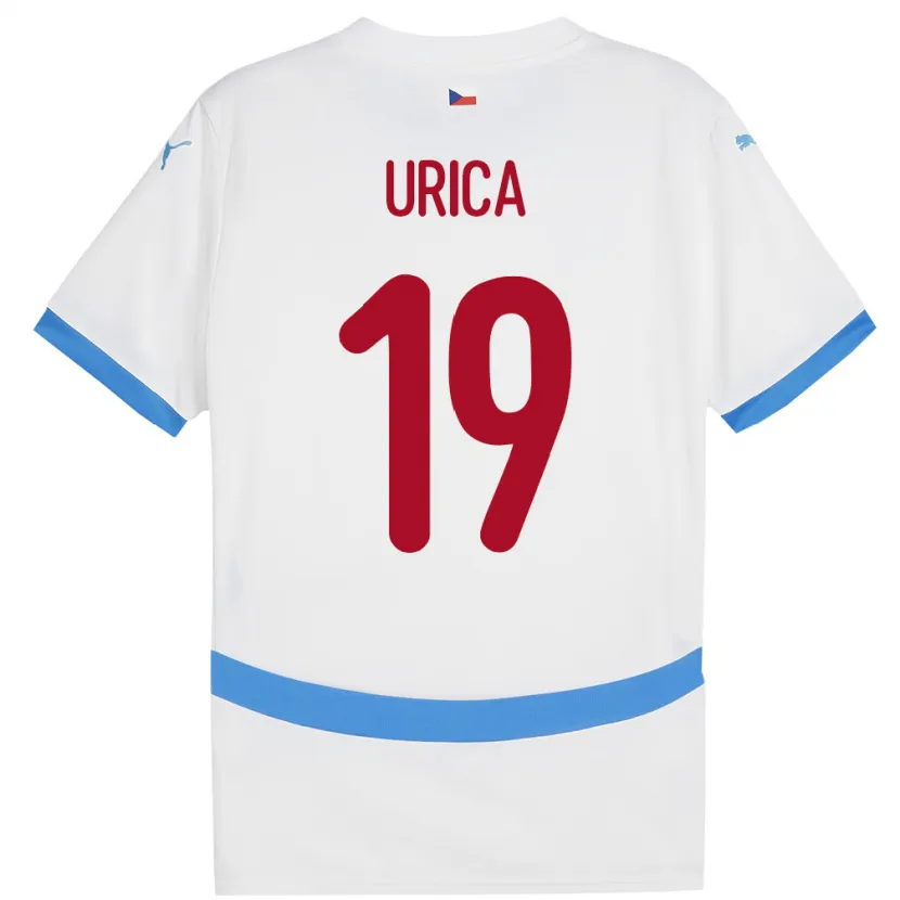 Danxen Uomo Maglia Cechia Filip Urica #19 Bianco Kit Gara Away 24-26 Maglietta