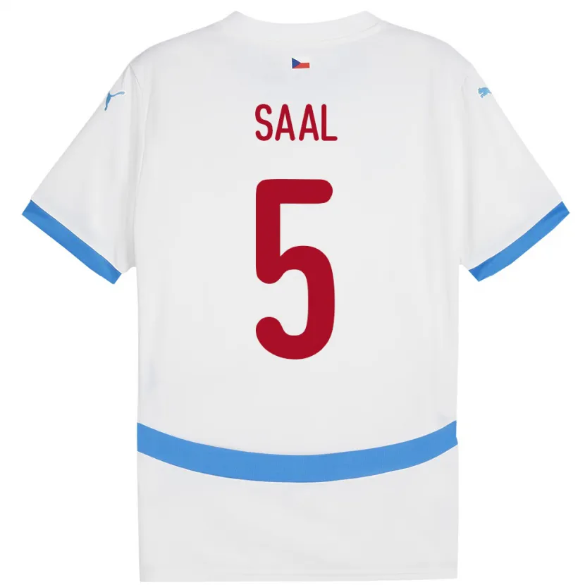 Danxen Uomo Maglia Cechia Lukas Saal #5 Bianco Kit Gara Away 24-26 Maglietta