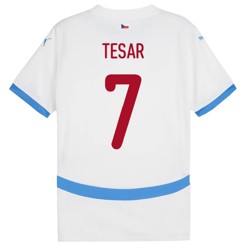 Danxen Uomo Maglia Cechia Simon Tesar #7 Bianco Kit Gara Away 24-26 Maglietta