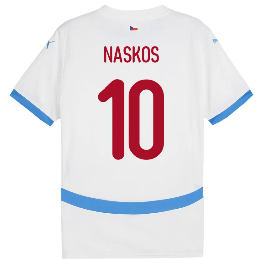 Danxen Uomo Maglia Cechia Marek Naskos #10 Bianco Kit Gara Away 24-26 Maglietta