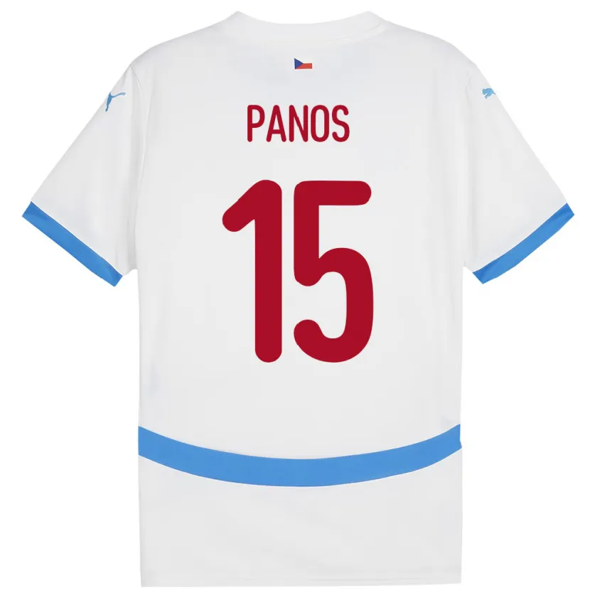Danxen Uomo Maglia Cechia Jiri Panos #15 Bianco Kit Gara Away 24-26 Maglietta