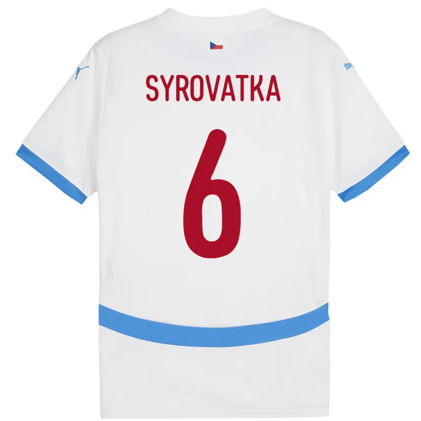Danxen Uomo Maglia Cechia Matyas Syrovatka #6 Bianco Kit Gara Away 24-26 Maglietta
