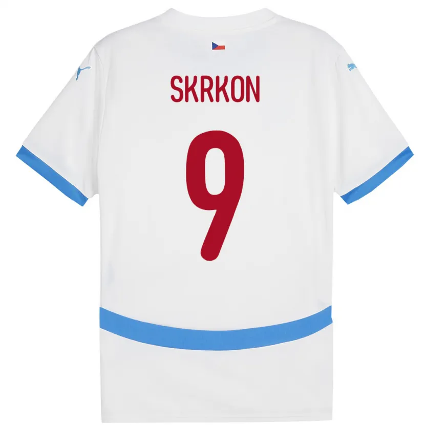 Danxen Uomo Maglia Cechia Vit Skrkon #9 Bianco Kit Gara Away 24-26 Maglietta