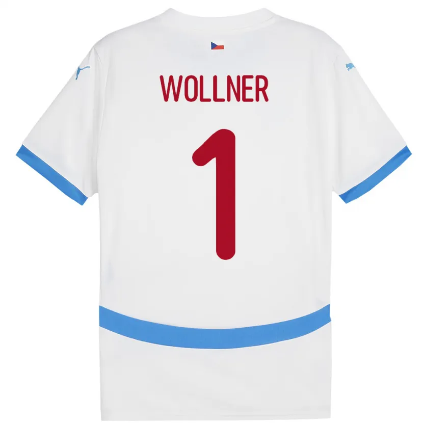 Danxen Uomo Maglia Cechia Vojtech Wollner #1 Bianco Kit Gara Away 24-26 Maglietta