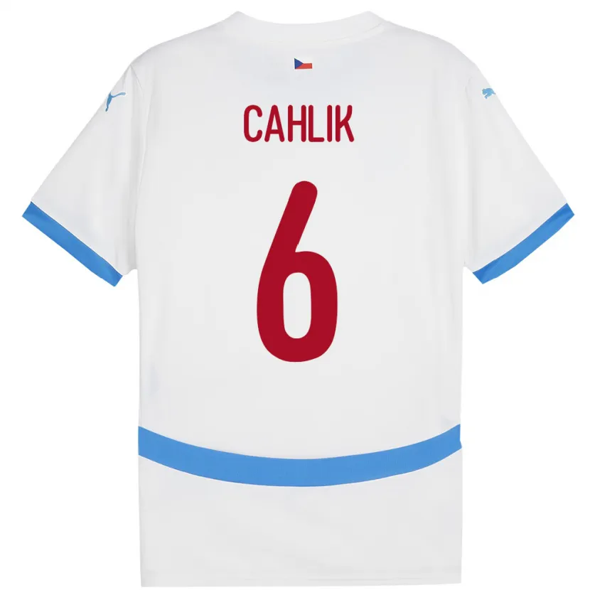 Danxen Uomo Maglia Cechia Jakub Cahlik #6 Bianco Kit Gara Away 24-26 Maglietta