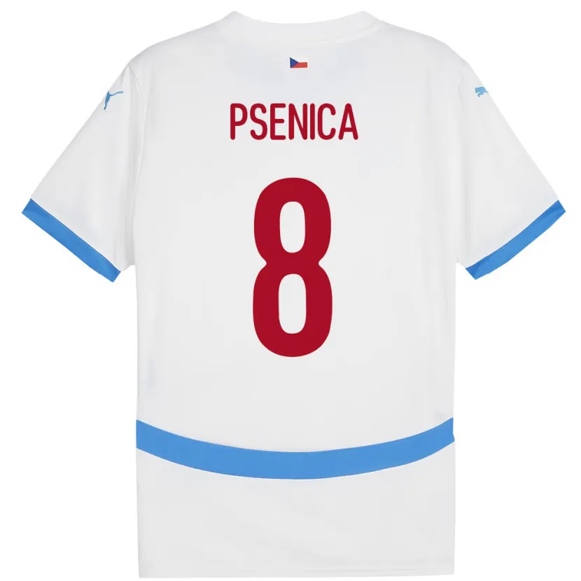 Danxen Uomo Maglia Cechia Jiri Psenica #8 Bianco Kit Gara Away 24-26 Maglietta