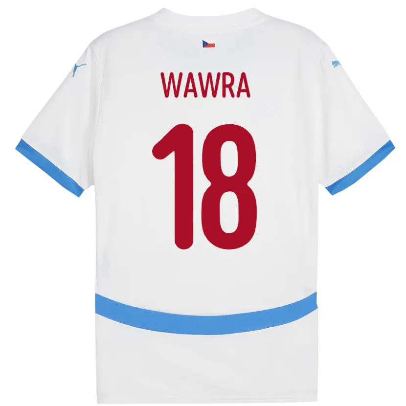 Danxen Uomo Maglia Cechia Ondrej Wawra #18 Bianco Kit Gara Away 24-26 Maglietta