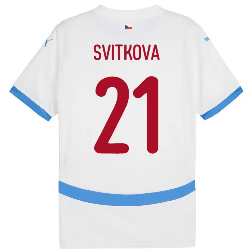 Danxen Uomo Maglia Cechia Kateřina Svitková #21 Bianco Kit Gara Away 24-26 Maglietta