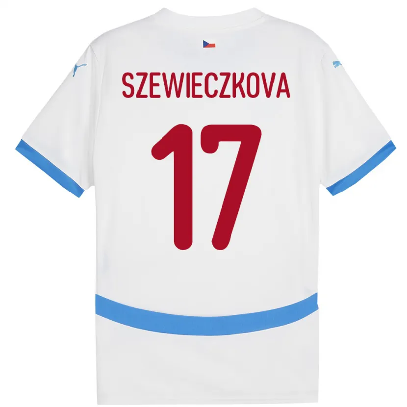 Danxen Uomo Maglia Cechia Tereza Szewieczková #17 Bianco Kit Gara Away 24-26 Maglietta