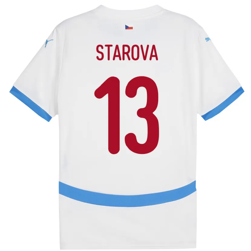 Danxen Uomo Maglia Cechia Antonie Stárová #13 Bianco Kit Gara Away 24-26 Maglietta