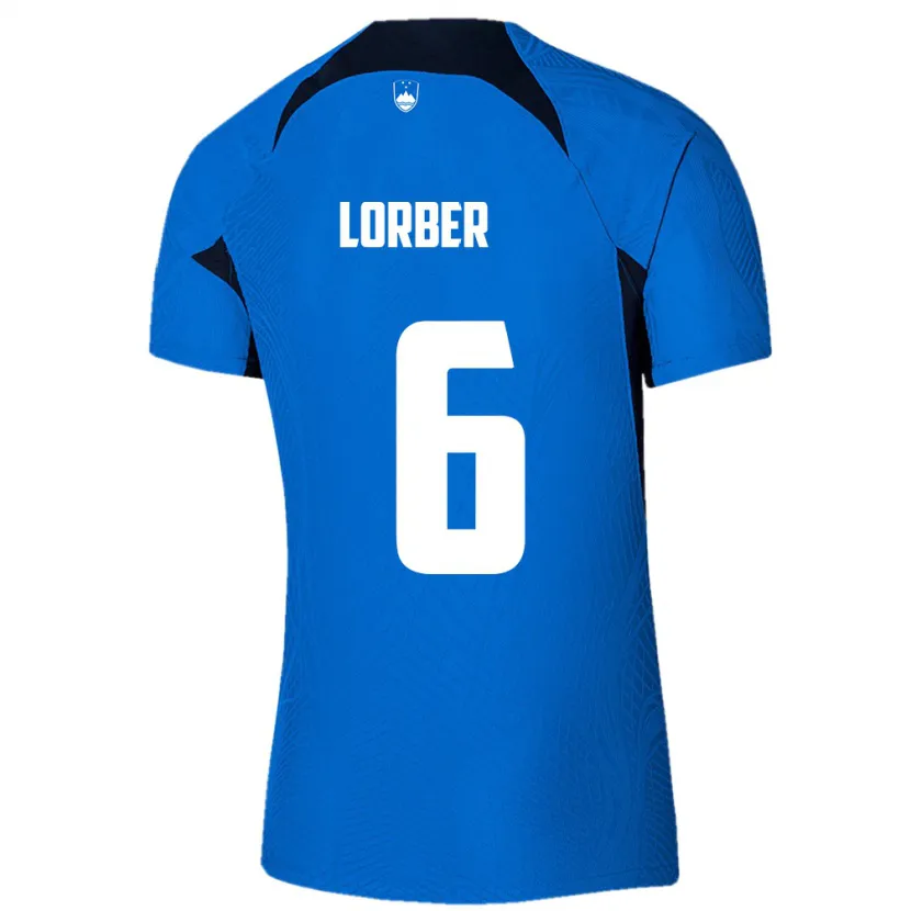Danxen Uomo Maglia Slovenia Marcel Lorber #6 Blu Kit Gara Away 24-26 Maglietta