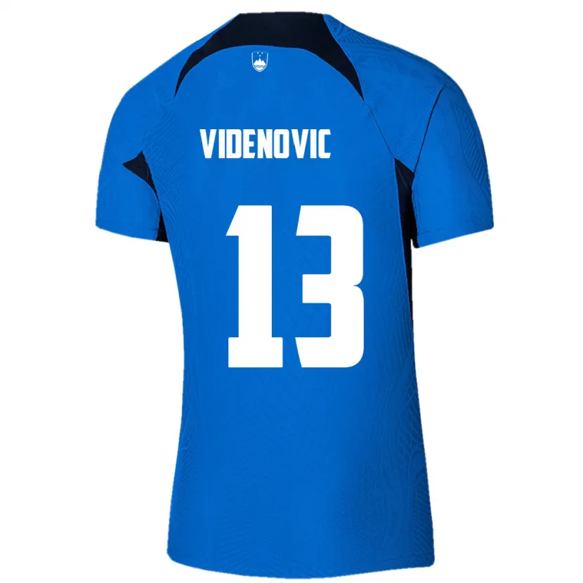Danxen Uomo Maglia Slovenia Denis Videnovic #13 Blu Kit Gara Away 24-26 Maglietta