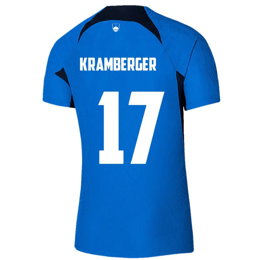 Danxen Uomo Maglia Slovenia Enej Kramberger #17 Blu Kit Gara Away 24-26 Maglietta