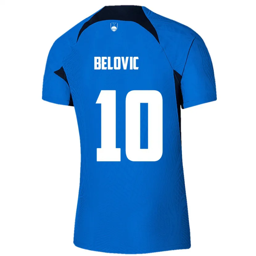Danxen Uomo Maglia Slovenia Nik Belovic #10 Blu Kit Gara Away 24-26 Maglietta