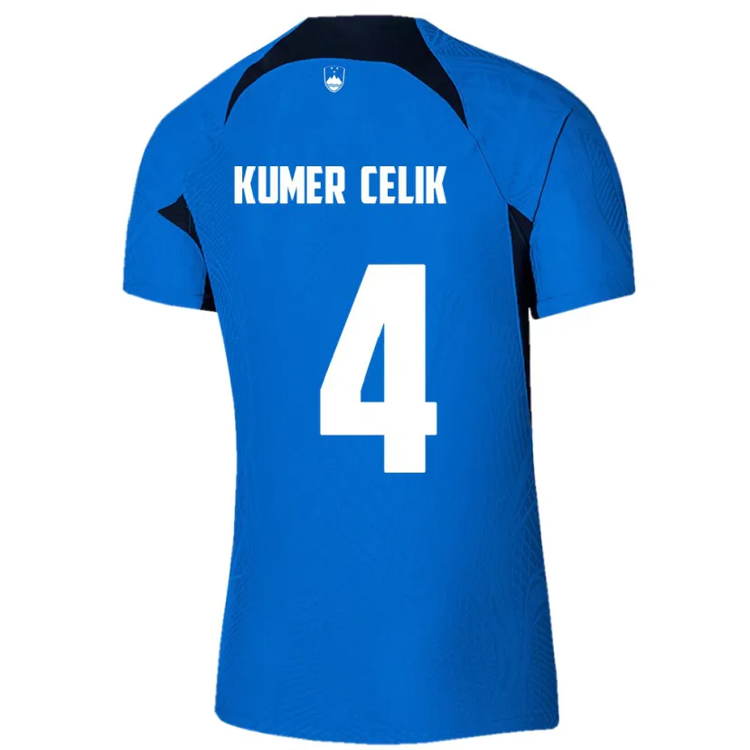 Danxen Uomo Maglia Slovenia An Kumer Celik #4 Blu Kit Gara Away 24-26 Maglietta