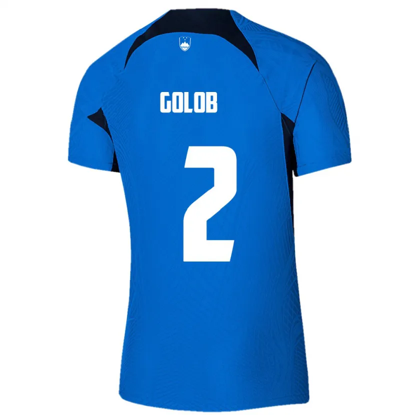 Danxen Uomo Maglia Slovenia Lana Golob #2 Blu Kit Gara Away 24-26 Maglietta