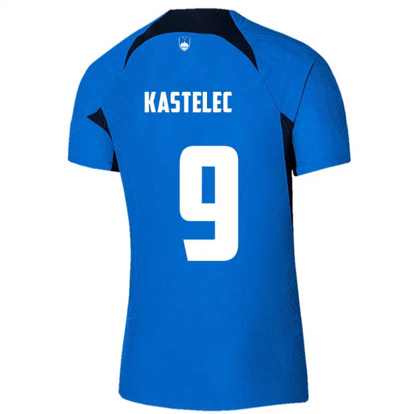 Danxen Uomo Maglia Slovenia Mirjam Kastelec #9 Blu Kit Gara Away 24-26 Maglietta