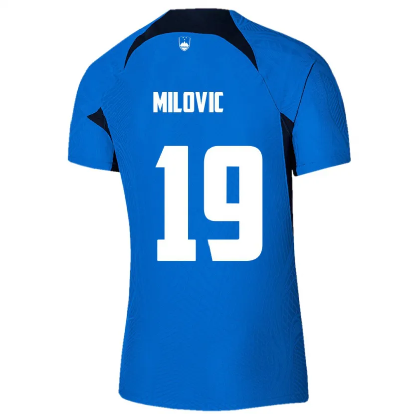 Danxen Uomo Maglia Slovenia Ana Milovič #19 Blu Kit Gara Away 24-26 Maglietta