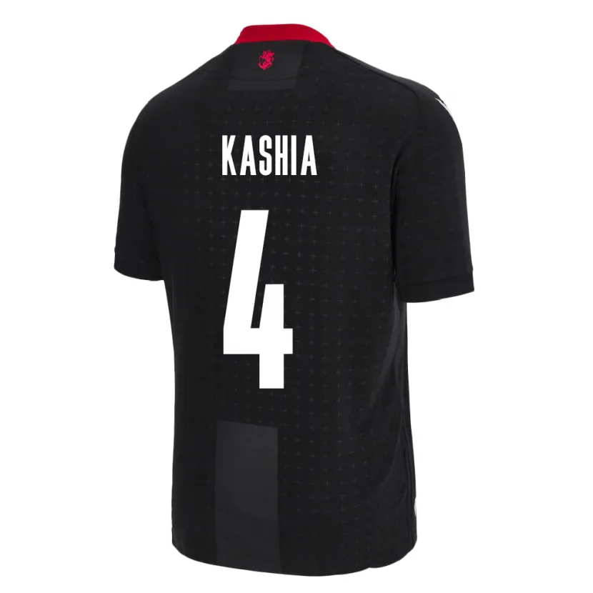 Danxen Uomo Maglia Georgia Guram Kashia #4 Nero Kit Gara Away 24-26 Maglietta