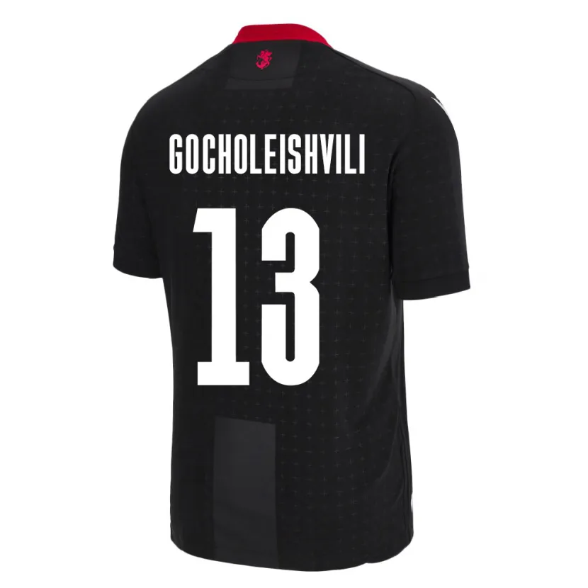 Danxen Uomo Maglia Georgia Giorgi Gocholeishvili #13 Nero Kit Gara Away 24-26 Maglietta