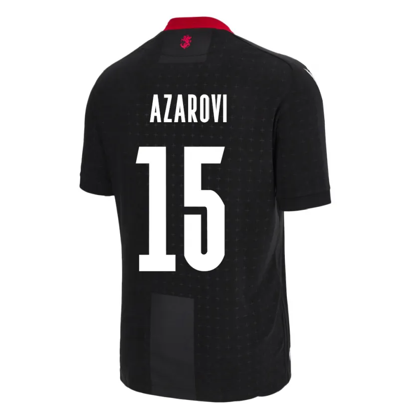 Danxen Uomo Maglia Georgia Irakli Azarovi #15 Nero Kit Gara Away 24-26 Maglietta