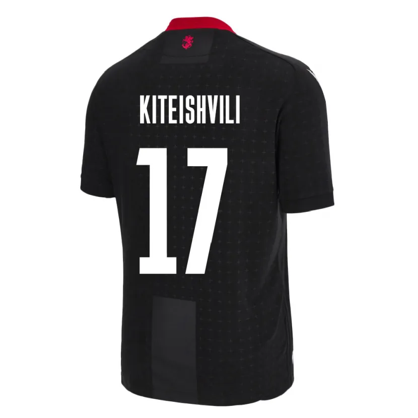 Danxen Uomo Maglia Georgia Otar Kiteishvili #17 Nero Kit Gara Away 24-26 Maglietta