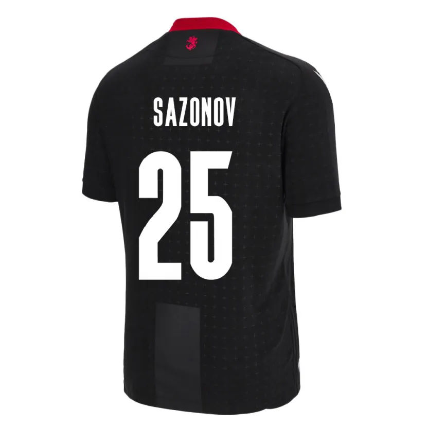 Danxen Uomo Maglia Georgia Saba Sazonov #25 Nero Kit Gara Away 24-26 Maglietta