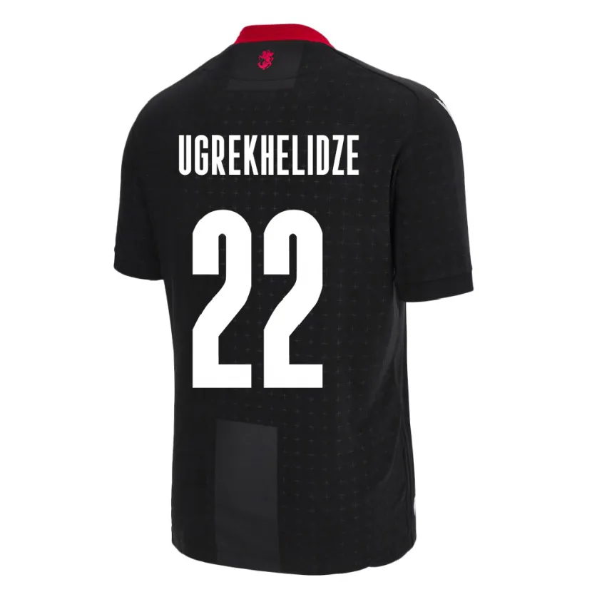 Danxen Uomo Maglia Georgia Nikoloz Ugrekhelidze #22 Nero Kit Gara Away 24-26 Maglietta