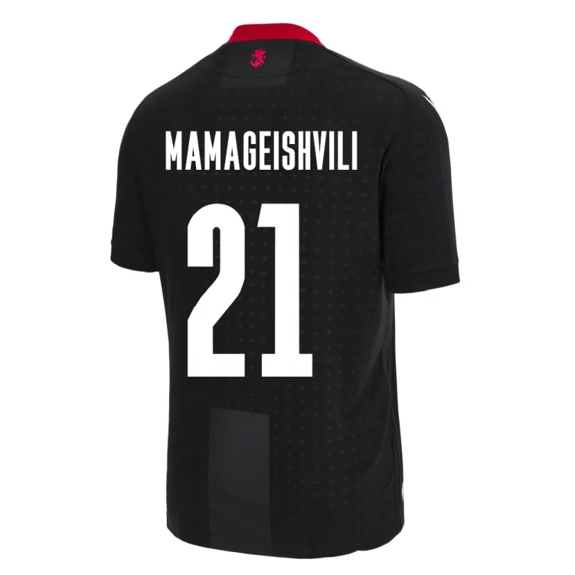Danxen Uomo Maglia Georgia Otar Mamageishvili #21 Nero Kit Gara Away 24-26 Maglietta