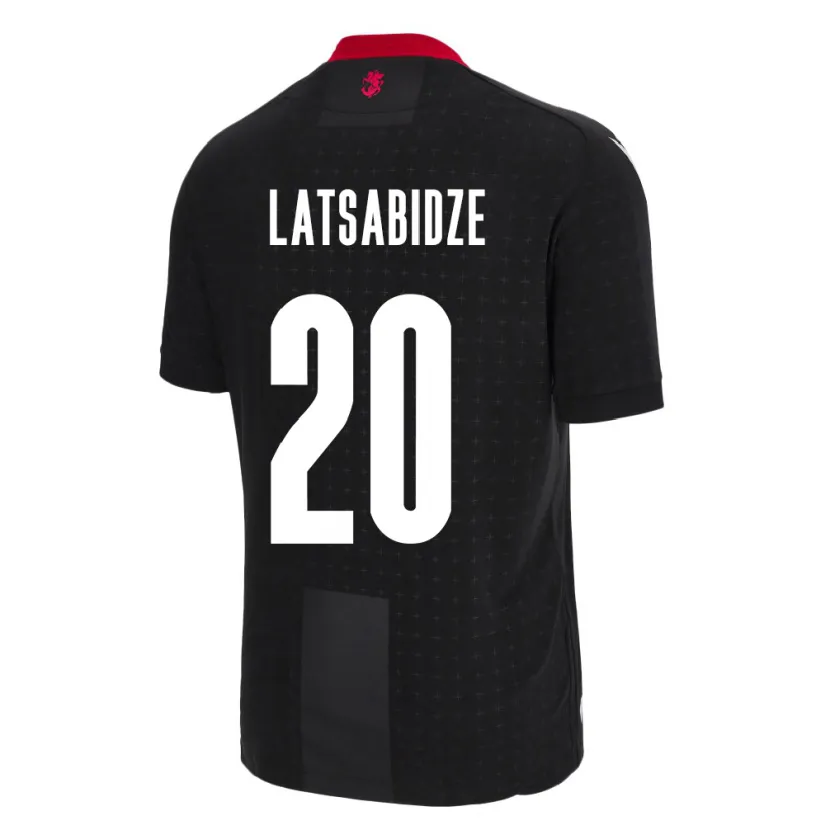 Danxen Uomo Maglia Georgia Luka Latsabidze #20 Nero Kit Gara Away 24-26 Maglietta