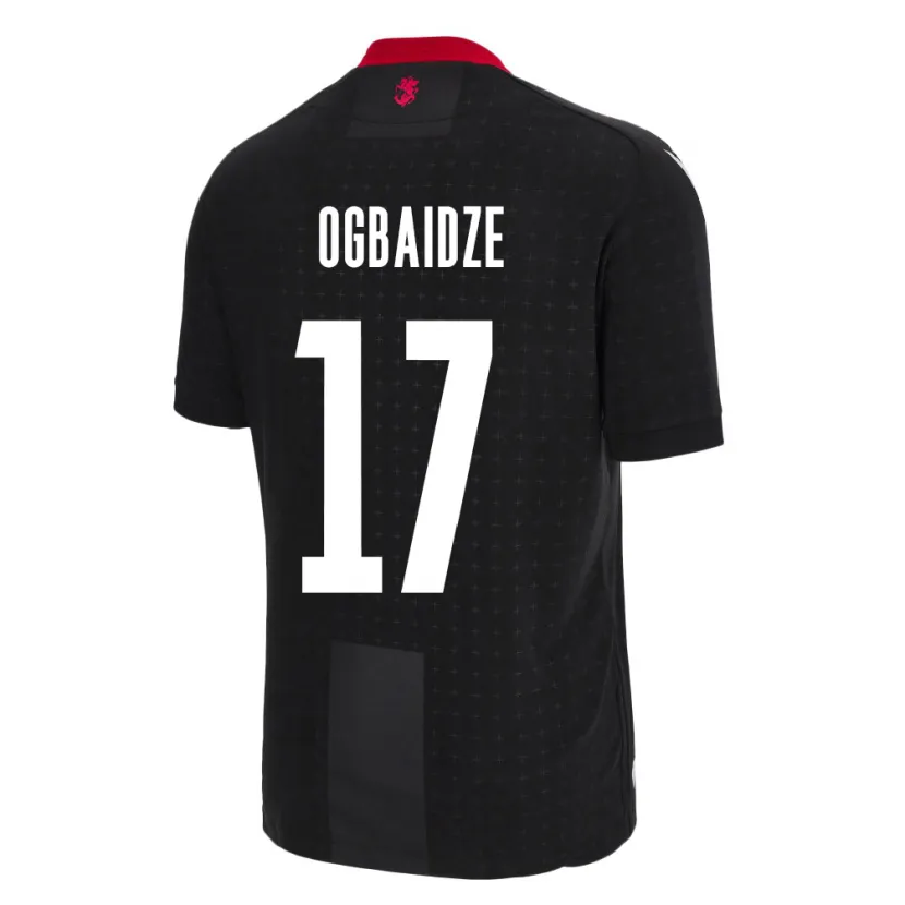 Danxen Uomo Maglia Georgia Shalva Ogbaidze #17 Nero Kit Gara Away 24-26 Maglietta