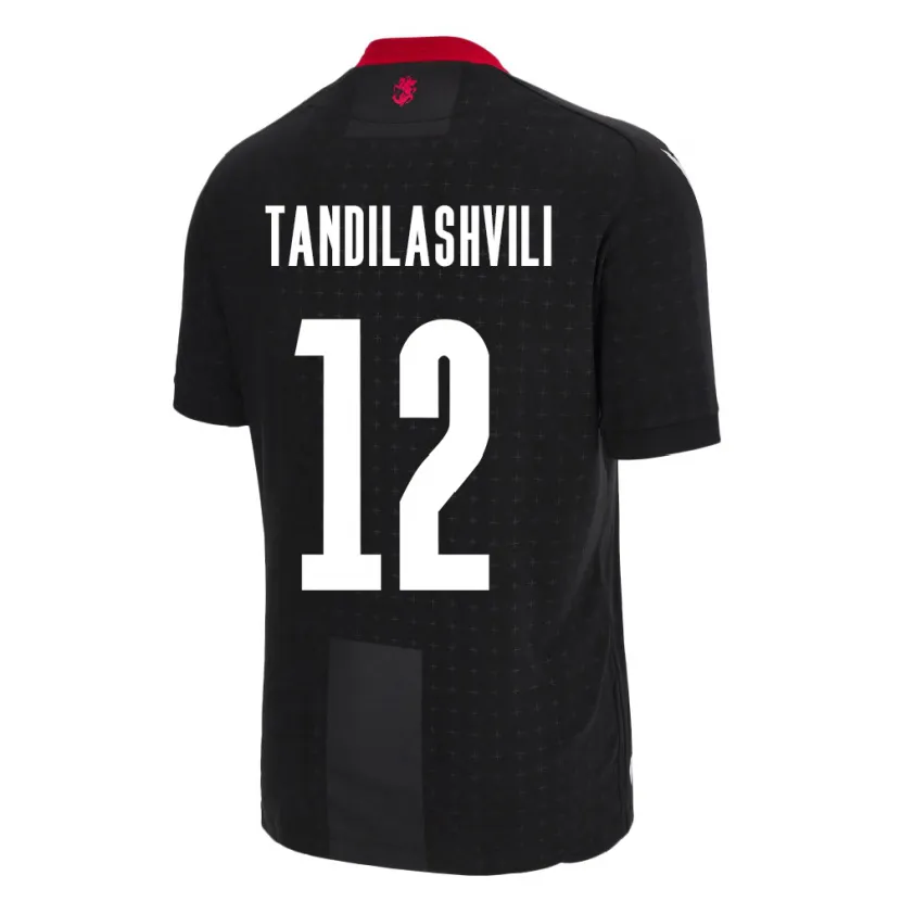 Danxen Uomo Maglia Georgia Levan Tandilashvili #12 Nero Kit Gara Away 24-26 Maglietta