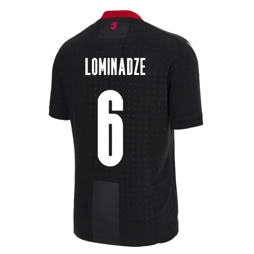 Danxen Uomo Maglia Georgia Nodar Lominadze #6 Nero Kit Gara Away 24-26 Maglietta