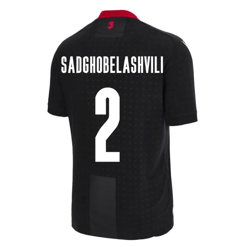 Danxen Uomo Maglia Georgia Gela Sadghobelashvili #2 Nero Kit Gara Away 24-26 Maglietta