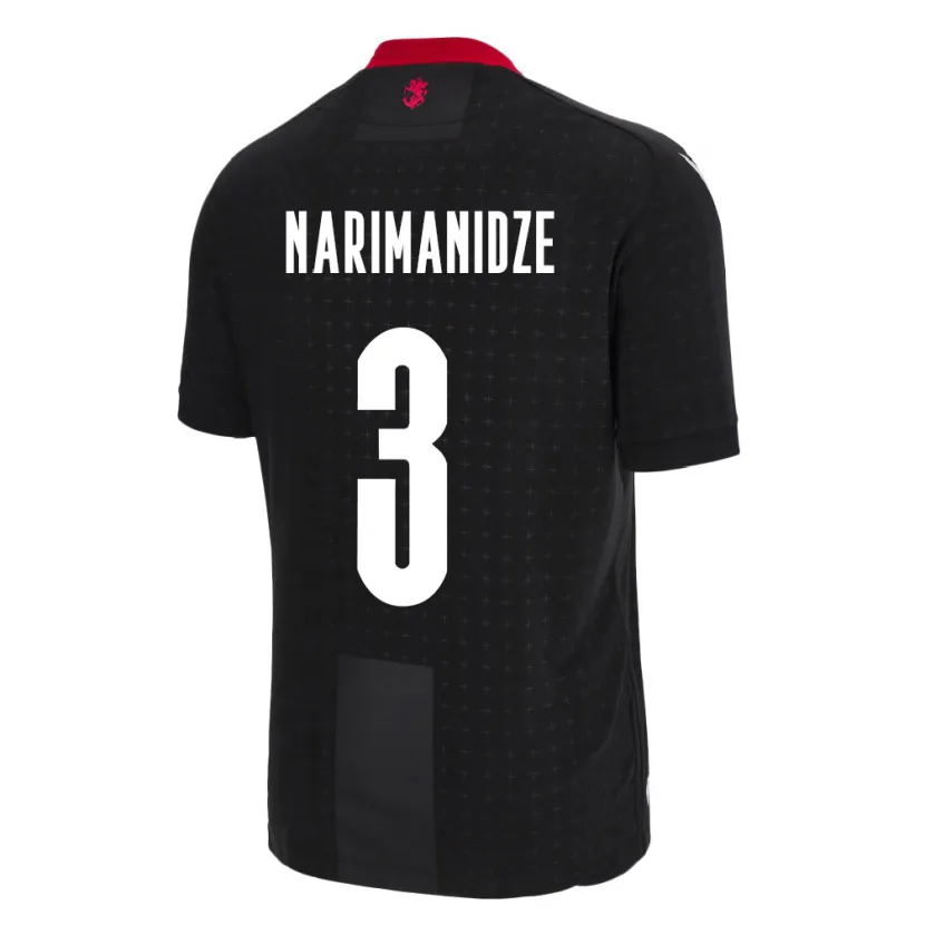 Danxen Uomo Maglia Georgia Aleksandre Narimanidze #3 Nero Kit Gara Away 24-26 Maglietta
