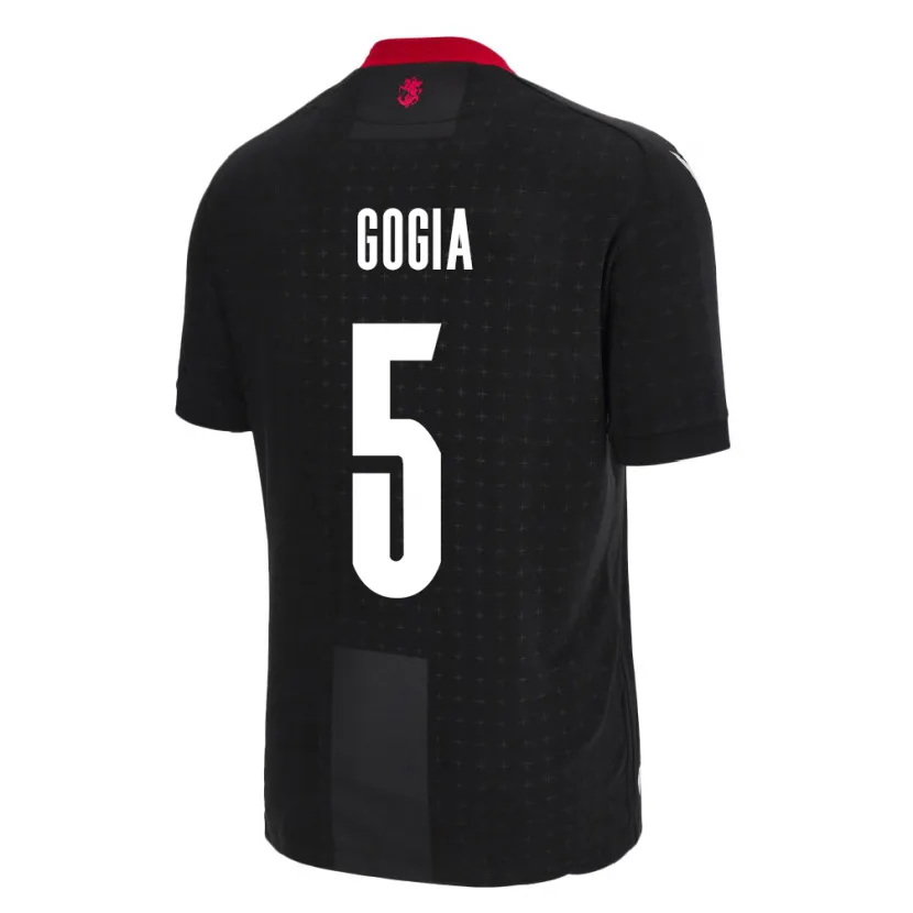Danxen Uomo Maglia Georgia Gigi Gogia #5 Nero Kit Gara Away 24-26 Maglietta