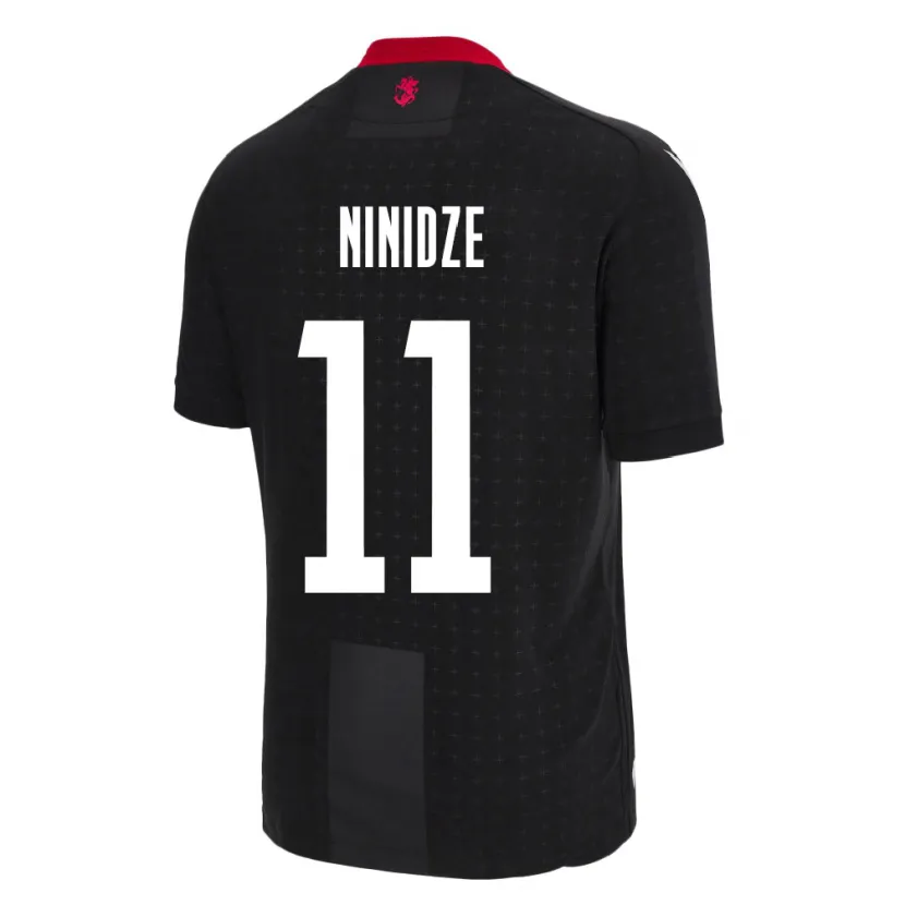 Danxen Uomo Maglia Georgia Nikoloz Ninidze #11 Nero Kit Gara Away 24-26 Maglietta