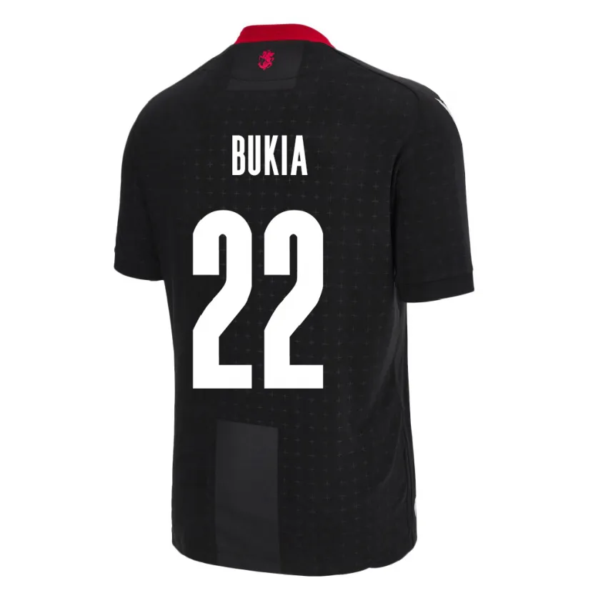 Danxen Uomo Maglia Georgia Davit Bukia #22 Nero Kit Gara Away 24-26 Maglietta