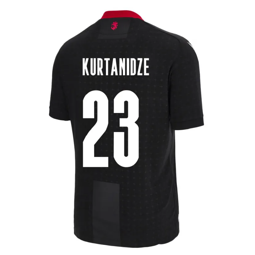 Danxen Uomo Maglia Georgia Revaz Kurtanidze #23 Nero Kit Gara Away 24-26 Maglietta